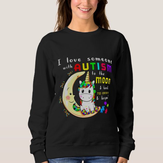 Sweatshirt Unicorn Sensibilisation sur l'autisme I Love Quelq (Devant)