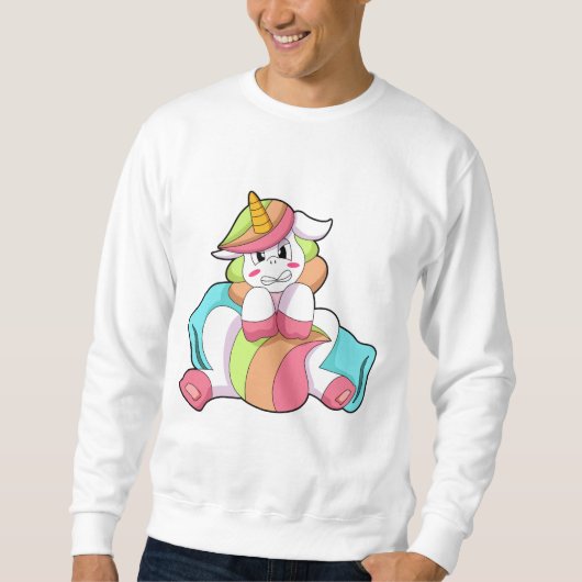 Sweatshirt Unicorn shy with Pillow (Devant)