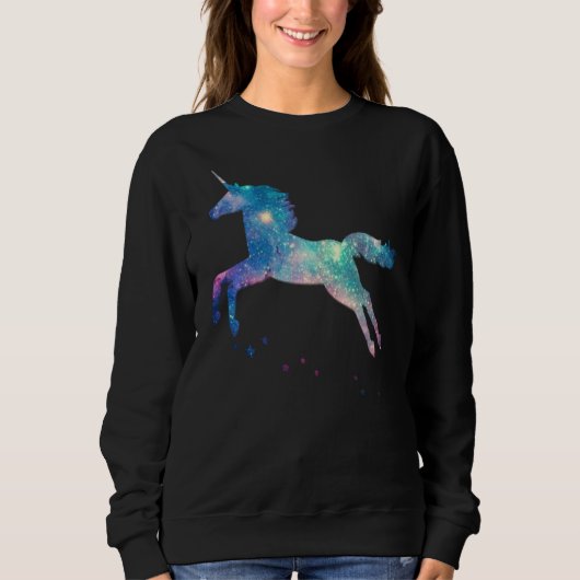 Sweatshirt Unicorn Squad Galaxy Galactic Space Flying (Devant)