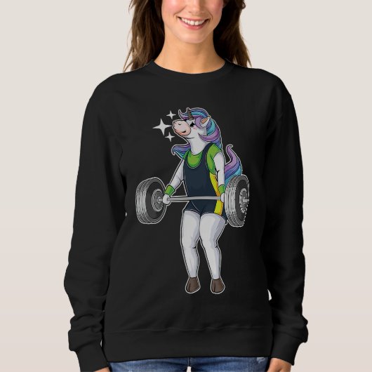 Sweatshirt Unicorn Weightlifting  Cool Horned Horse Workout (Devant)