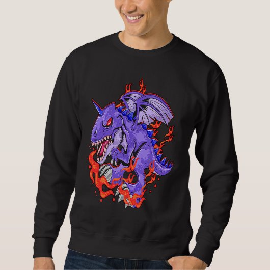 Sweatshirt Unicornasaurus rex Dinosaur rex Unicorne volante (Devant)