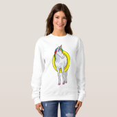 Sweatshirt Unicorne à la natation avec anneau de nage (Devant entier)