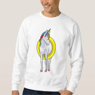 Sweatshirt Unicorne à la natation avec anneau de nage