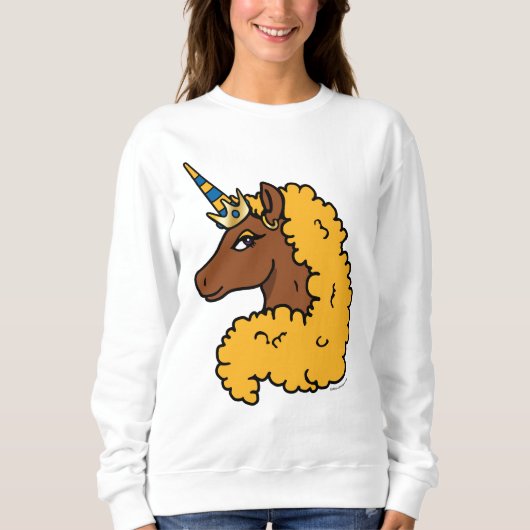 Sweatshirt Unicorne Afro Jaune (Devant)