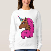 Sweatshirt Unicorne Afro Rose Chaud (Devant)