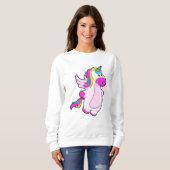 Sweatshirt Unicorne au vol (Devant entier)