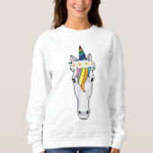 Sweatshirt Unicorne aux fleurs (Devant)