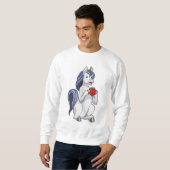 Sweatshirt Unicorne aux fruits de fraise (Devant entier)