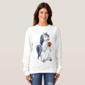 Sweatshirt Unicorne aux fruits de fraise (Devant entier)