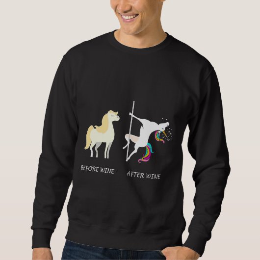 Sweatshirt Unicorne avant vin après vin 58 (Devant)