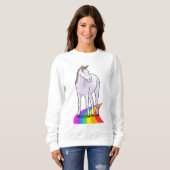 Sweatshirt Unicorne avec arc-en-ciel (Devant entier)