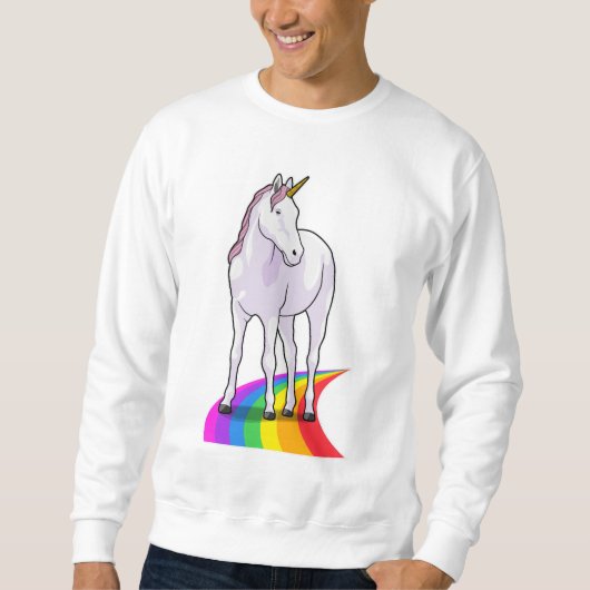 Sweatshirt Unicorne avec arc-en-ciel (Devant)