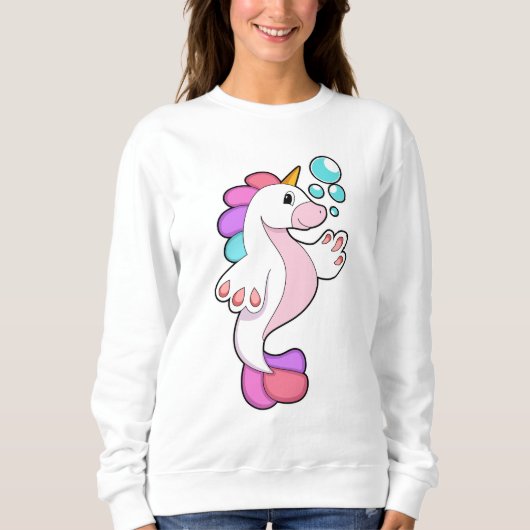 Sweatshirt Unicorne avec bulles d'eau.PNG (Devant)