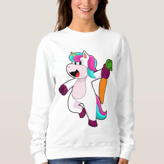 Sweatshirt Unicorne avec carotte (Devant)