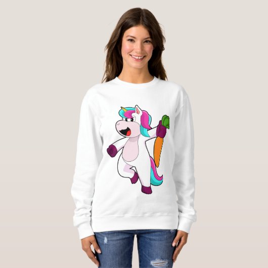 Sweatshirt Unicorne avec carotte (Devant entier)