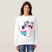 Sweatshirt Unicorne avec coeur (Devant entier)