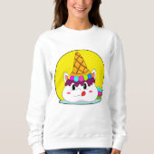 Sweatshirt Unicorne avec cône de crème glacée (Devant)