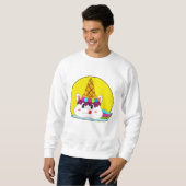 Sweatshirt Unicorne avec cône de crème glacée (Devant entier)