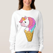 Sweatshirt Unicorne avec crème glacée (Devant)