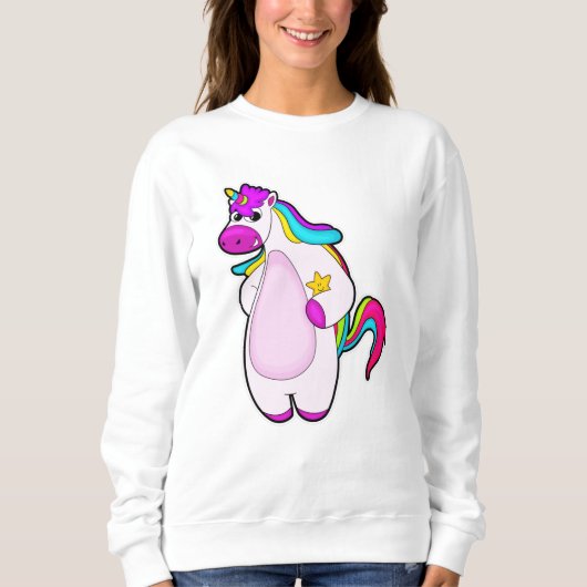 Sweatshirt Unicorne avec étoile (Devant)