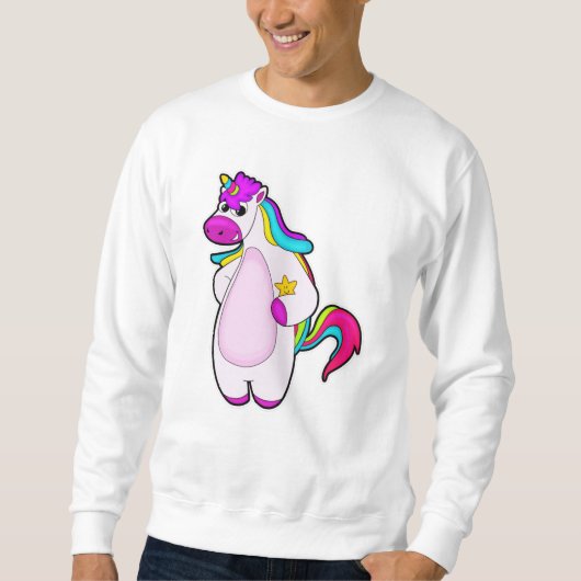 Sweatshirt Unicorne avec étoile (Devant)