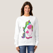 Sweatshirt Unicorne avec gaufre Glace (Devant entier)
