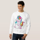 Sweatshirt Unicorne Bouteille de lait (Devant entier)