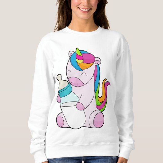 Sweatshirt Unicorne Bouteille de lait (Devant)