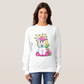 Sweatshirt Unicorne comme bébé avec Pacificateur (Devant entier)