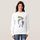 Sweatshirt Unicorne comme coiffeur avec aérosol (Devant entier)