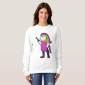 Sweatshirt Unicorne comme coiffeur avec ciseaux (Devant entier)