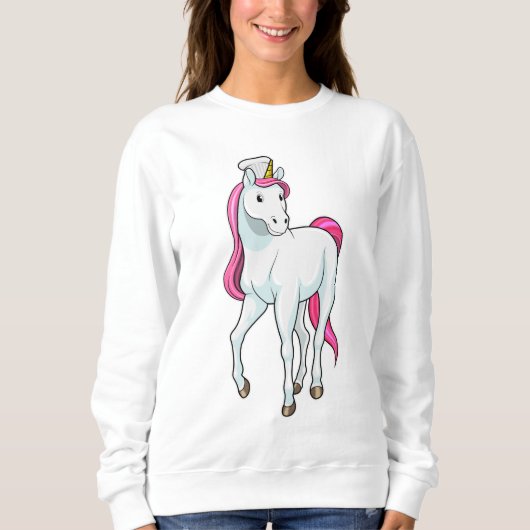 Sweatshirt Unicorne comme Cuisinière avec casquette chef (Devant)
