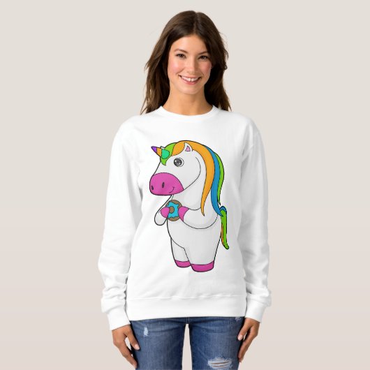 Sweatshirt Unicorne Donut (Devant entier)