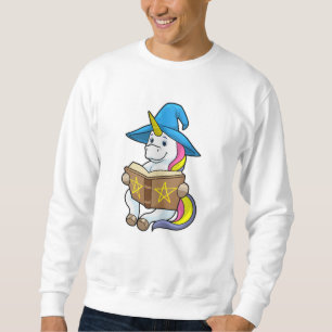 Sweatshirt Unicorne en tant qu'assistant avec livre et Casque