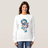 Sweatshirt Unicorne en tant qu'astronaute dans l'espace (Devant entier)