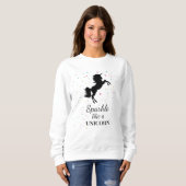 Sweatshirt Unicorne Motivationnel (Devant entier)