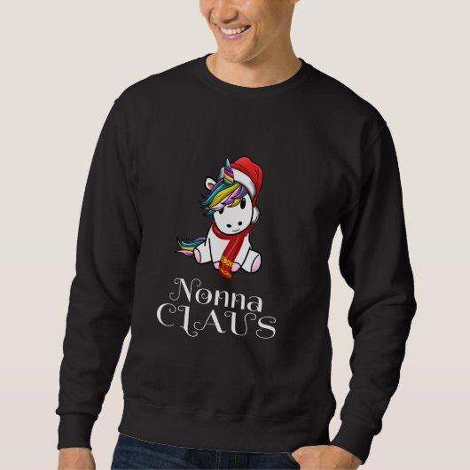 Sweatshirt Unicorne Noël Nonna Claus Correspondant Pyjama San (Devant)