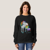Sweatshirt Unicorne non binaire Mama (Devant entier)
