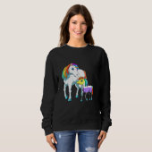 Sweatshirt Unicorne non binaire Mama (Devant entier)