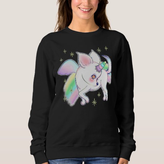 Sweatshirt Unicorne Pegasus Chihuahua (Devant)