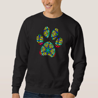 Sweatshirt Unique couleur Mandala Flower Motif Chien Paw Pri