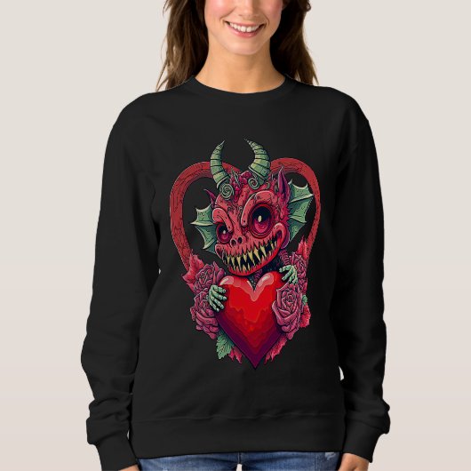 Sweatshirt Unique Cute Devilcore Devil Core Valentines Day (Devant)