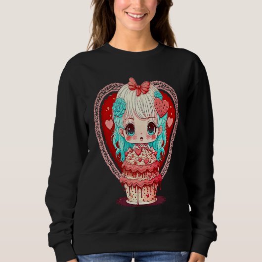 Sweatshirt Unique Cute Dollcore Valentines Day (Devant)