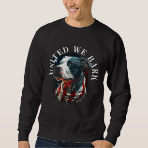 Sweatshirt Unis Nous Abaissons Patriote Pitbull Chien  4 Juil
