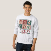 Sweatshirt Unité festive (2) Grille d'icônes rétro de Noël (Devant entier)