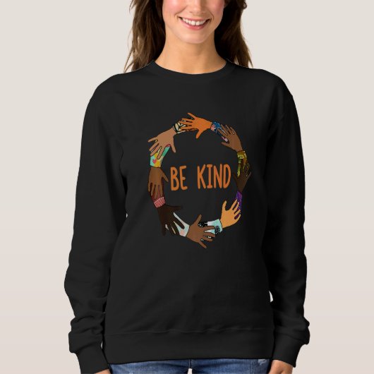 Sweatshirt Unity Day  Orange Kids Be Kind  Women Be Kind ASL  (Devant)
