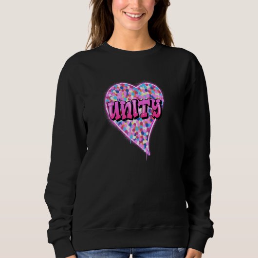 Sweatshirt Unity Heart Graphic Design for Valentine's Day Lov (Devant)
