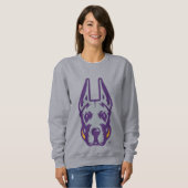 Sweatshirt Université d'Albany Chef de la mascotte Great Dane (Devant entier)