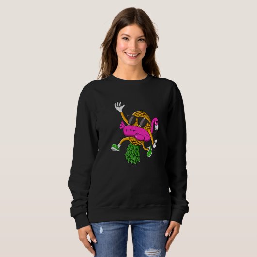Sweatshirt Upside Down Pineapple Swinger Flamingo for Men Wom (Devant entier)