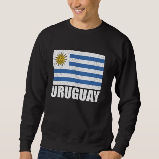 Sweatshirt Uruguay Drapeau Grunge Souvenir Vintage Uruguay (Devant)